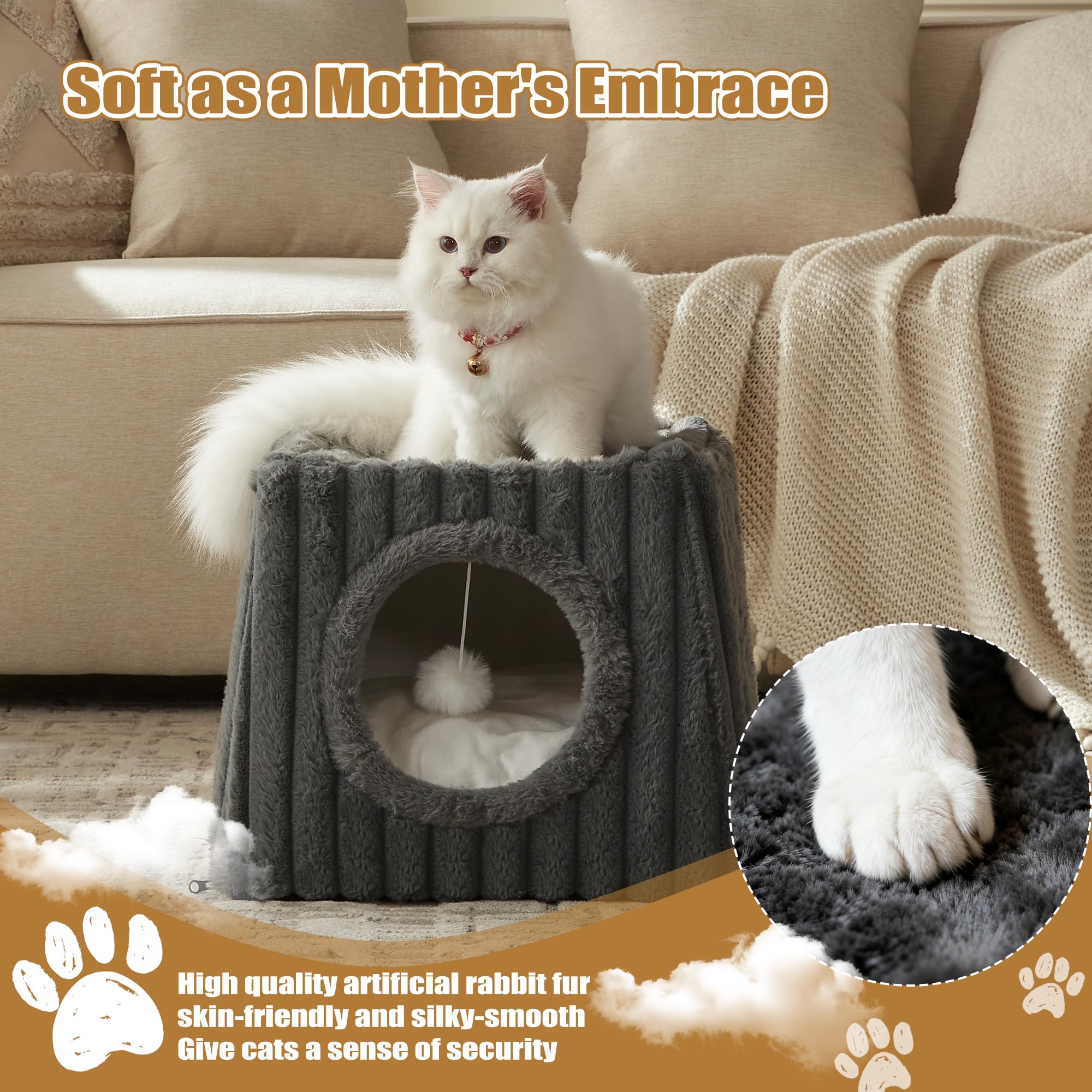 Dogpals Indoor Cat House Deep Grey Large, stylish and roomy for multiple cats.