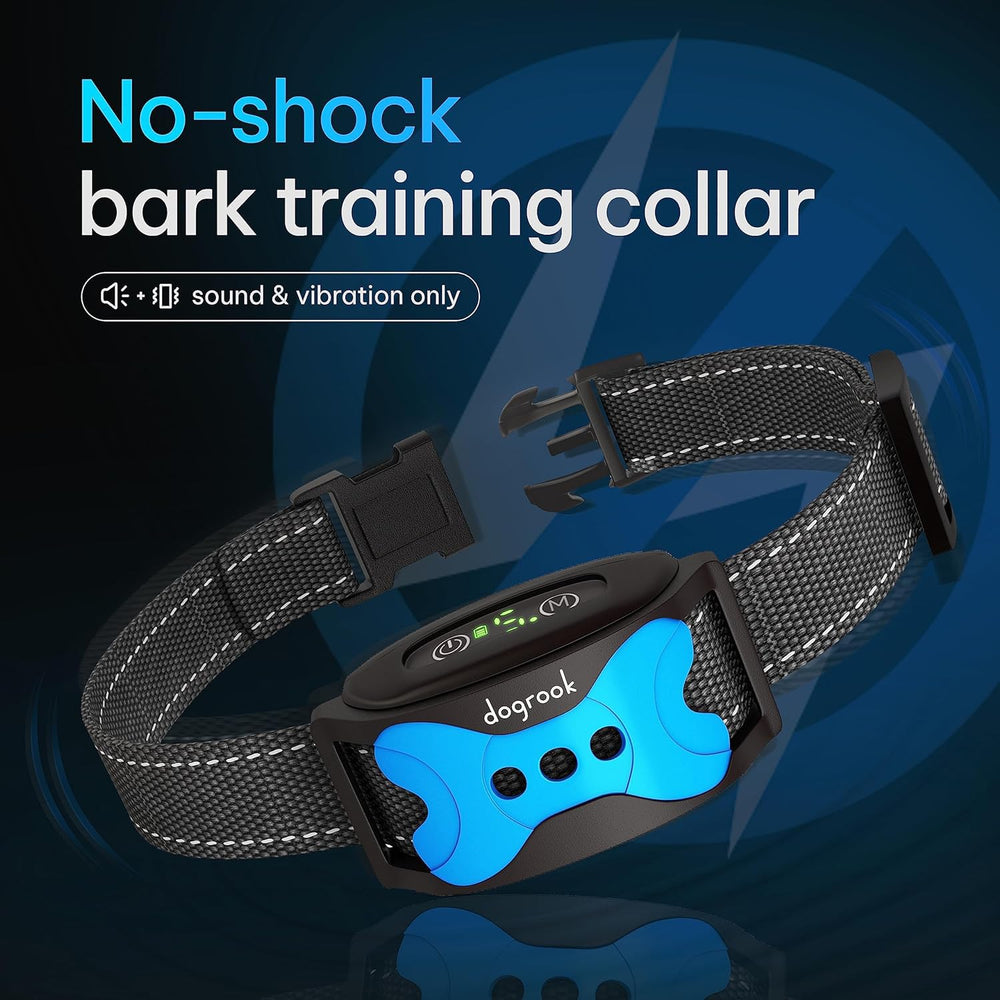 DogRook vibration mode 1 delivers gentle feedback for calm corrections.