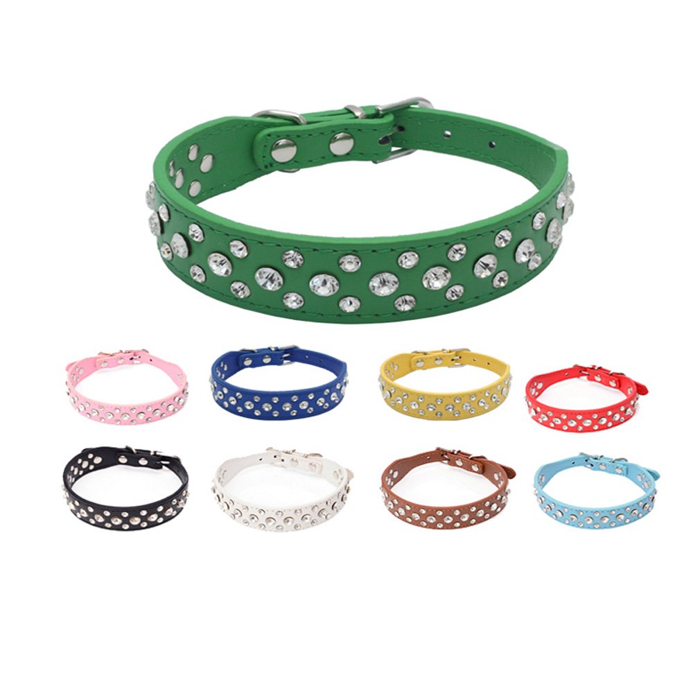 Dogs Kingdom adjustable buckle green collar showing nickel-plated buckle for secure fit.