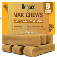 Dogsee Original Himalayan Yak Chews XL pack close-up highlighting natural ingredients and long-lasting chew.