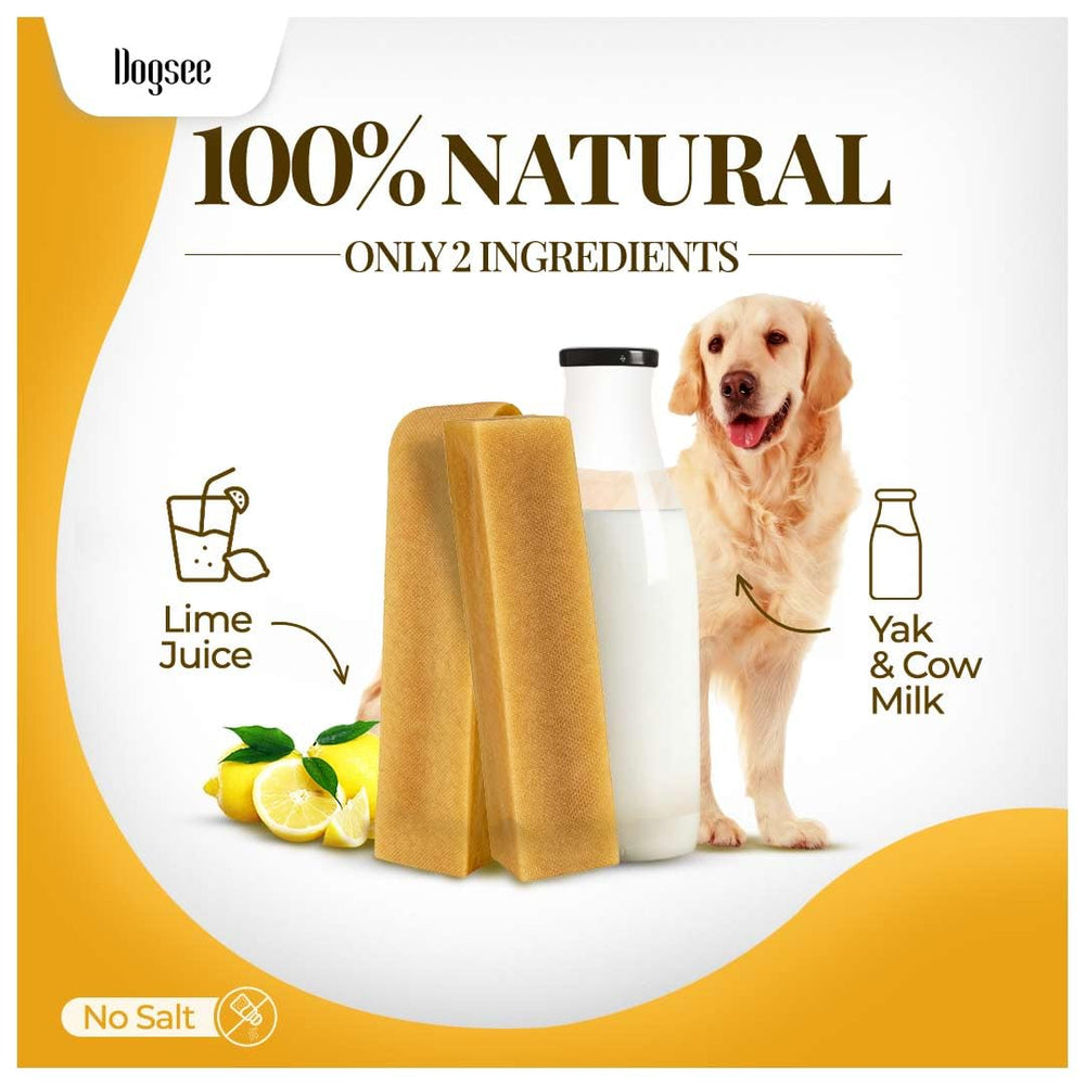 Dogsee Yak Chews closeup texture — hard, durable chew for energetic chewers