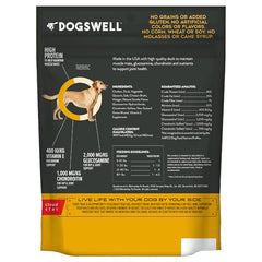 Dogswell real-duck-first-ingredient close-up highlighting protein-rich duck jerky.