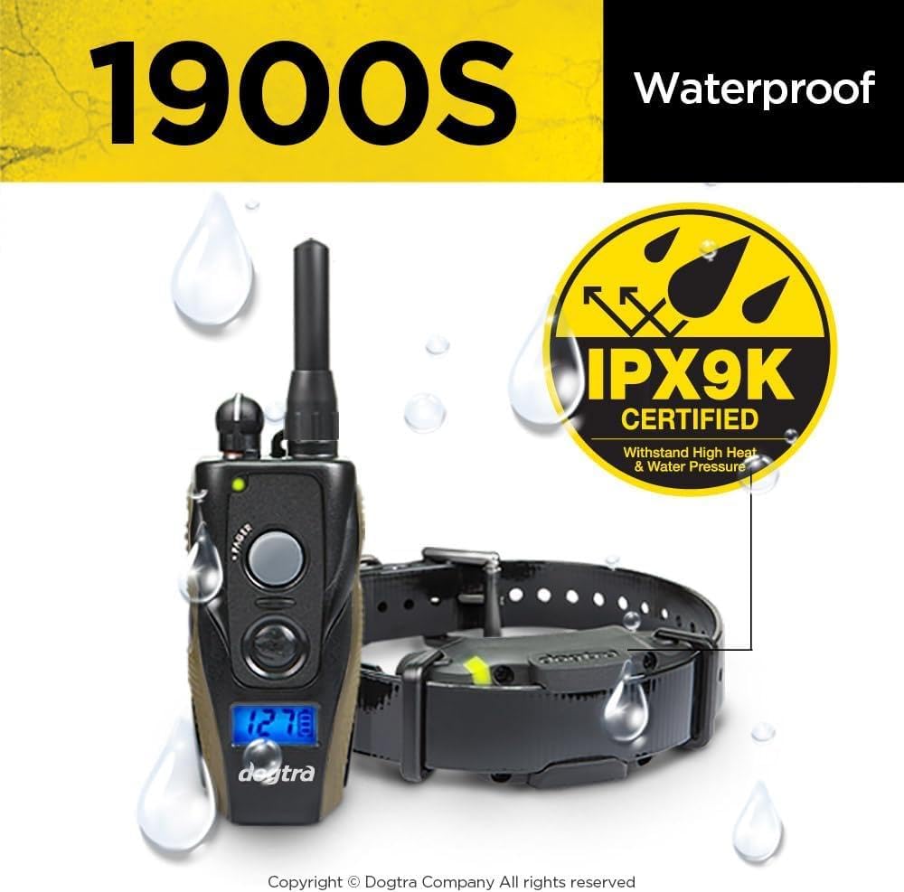 Dogtra 1900S ergonomic handheld transmitter with non-slip grip improves control