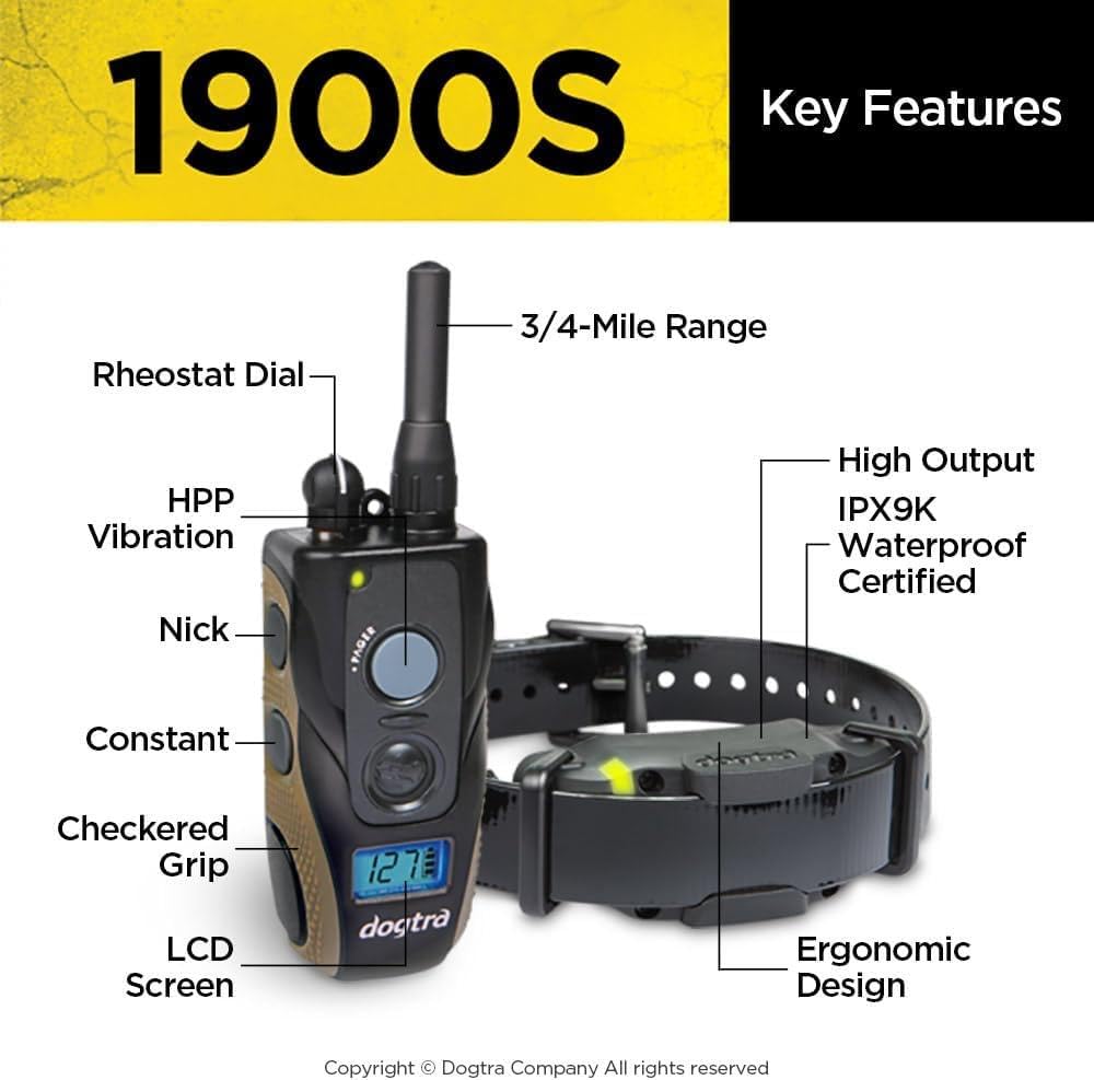 Dogtra 1900S IPX9K waterproof housing withstands spray and splashes during field training