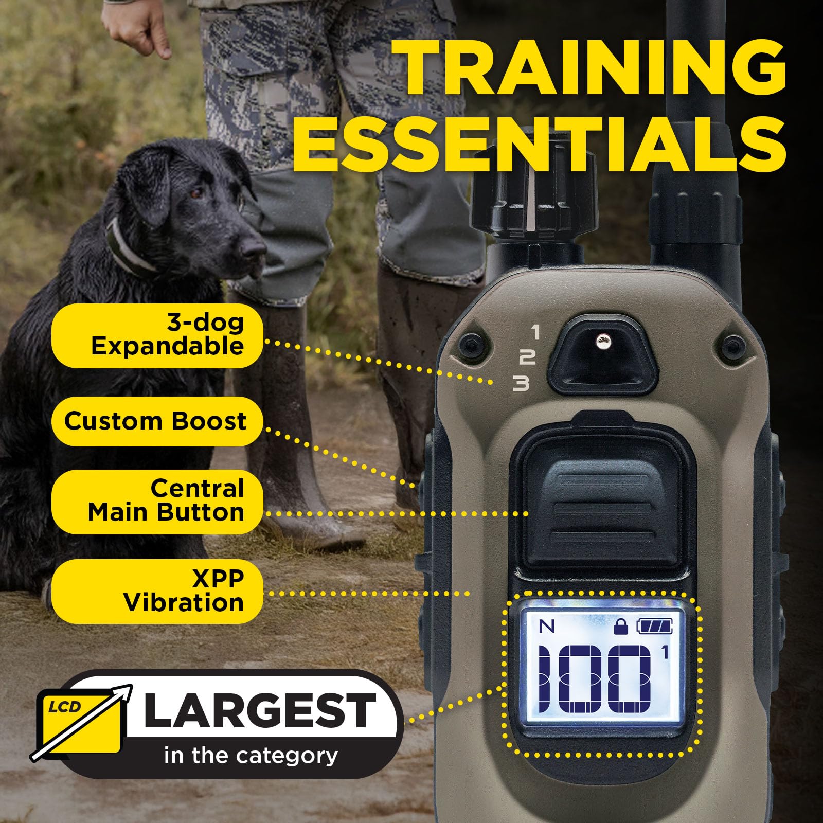 Dogtra 1900X adjustable strap ensures secure fit for larger dogs