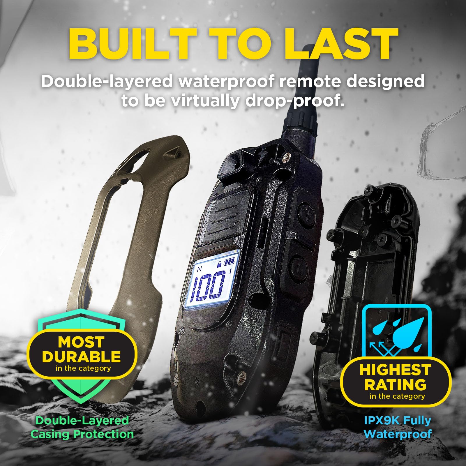 Dogtra 1900X IPX9K waterproof system ready for wet-weather training