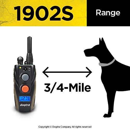 Dogtra 1902S range illustration showing 0.75-mile capability