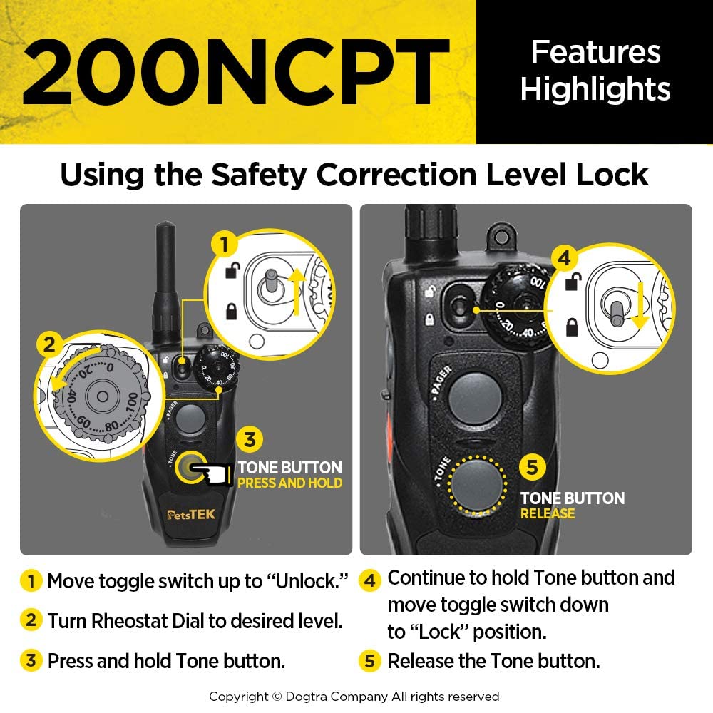 Dogtra 200NCPT ergonomic handheld transmitter enables one-handed control