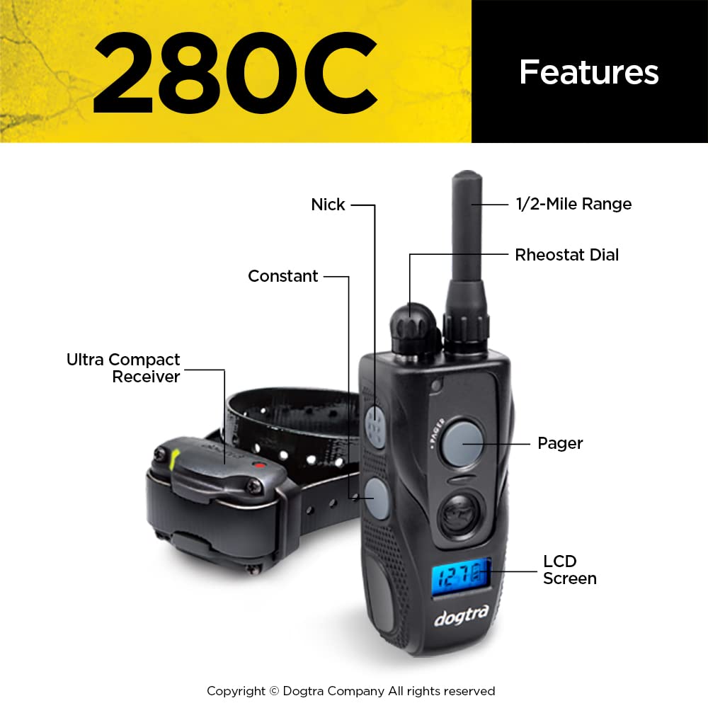 Dogtra 280C ultra-compact system fits comfortably on small dogs and remains unobtrusive.