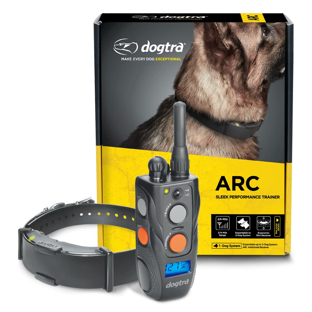 Dogtra ARC slim ergonomic-design on trainer highlights comfortable, low-profile wear.