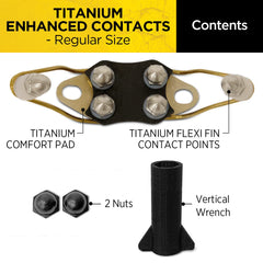 Dogtra titanium enhanced winged contact points side view designed for sensitive skin and fit.