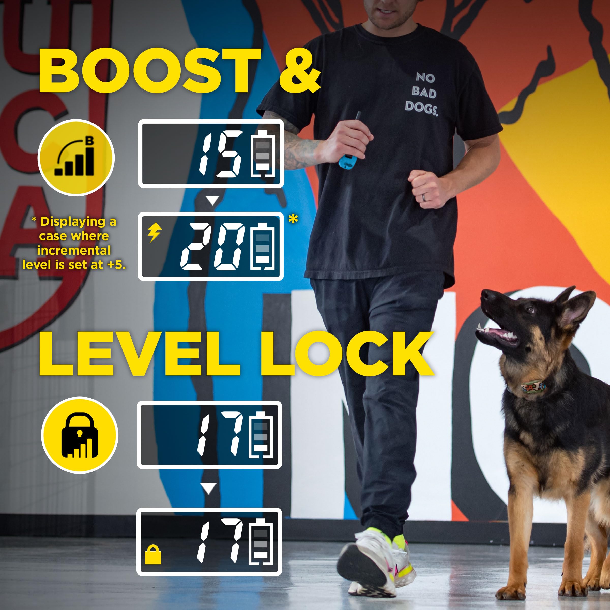 Dogtra Tom Davis 280C 2.0 boost and safety lock in action during challenging training moments
