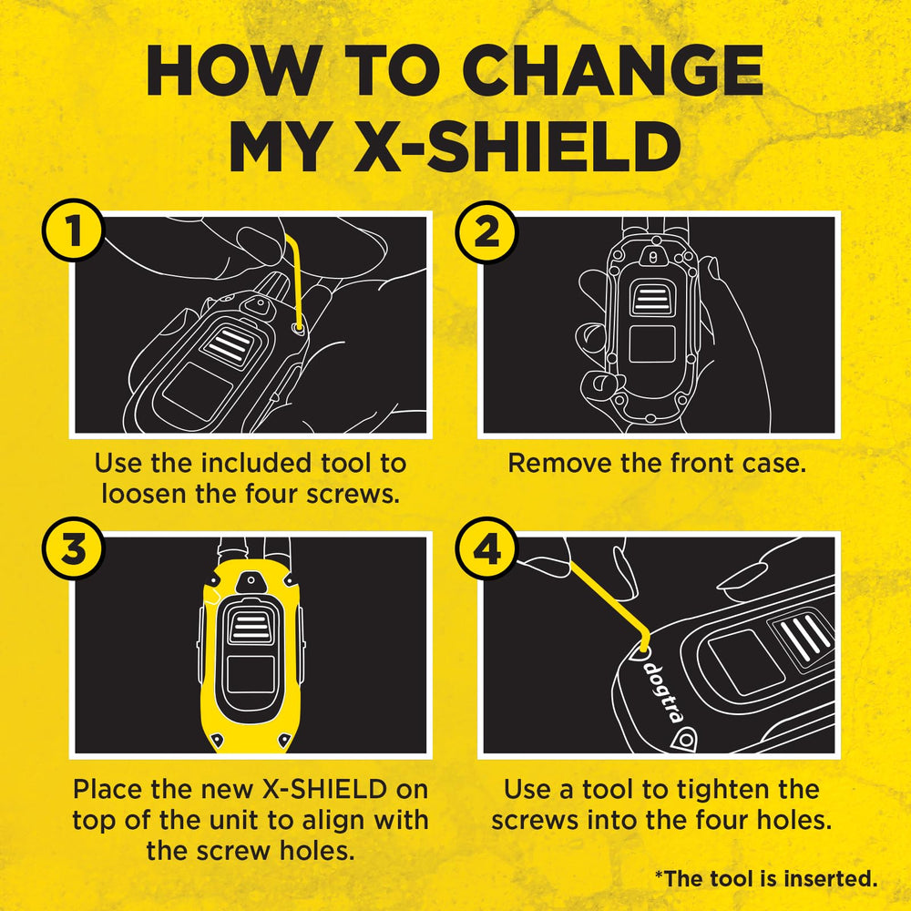 Dogtra X-Shield installation with Allen wrench simplifies swaps.