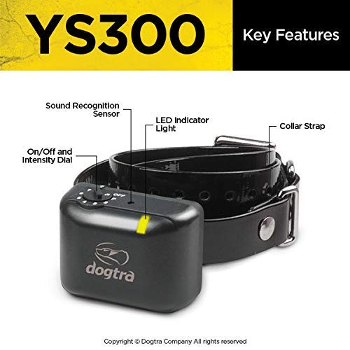 Dogtra YS300 bark training mode demonstrates vibration plus corrective levels for customizable guidance.