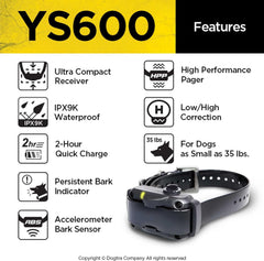 Dogtra YS600 accelerometer sensor reduces false corrections in noisy environments.