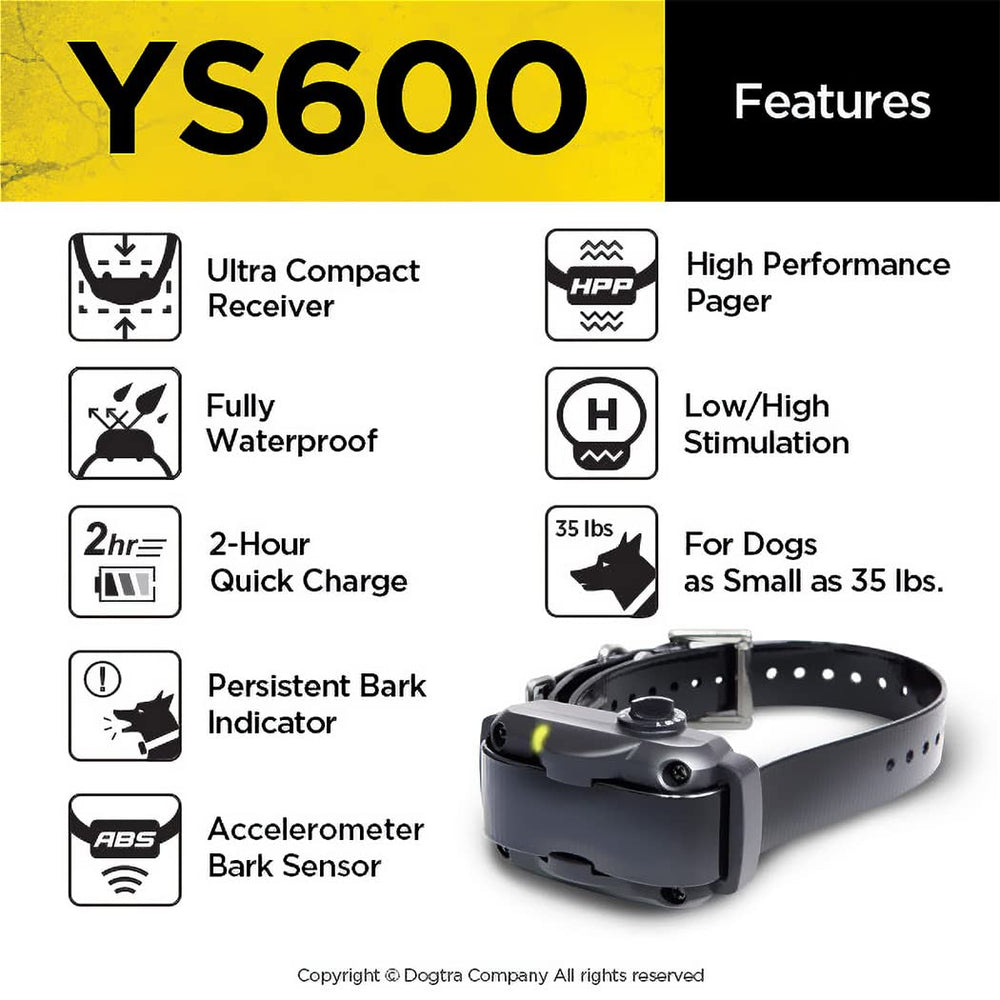 Dogtra YS600 side-strap adjustment demonstrating customizable neck fit.
