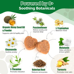 DOGVC Hemp Calming Chews treats closeup reveal soft texture for easy serving.