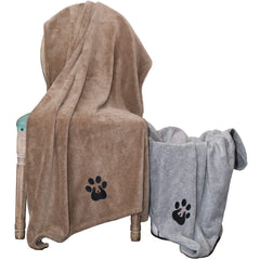 Dogvingpk extralarge towel grey 55x36 for quick dog drying after baths.
