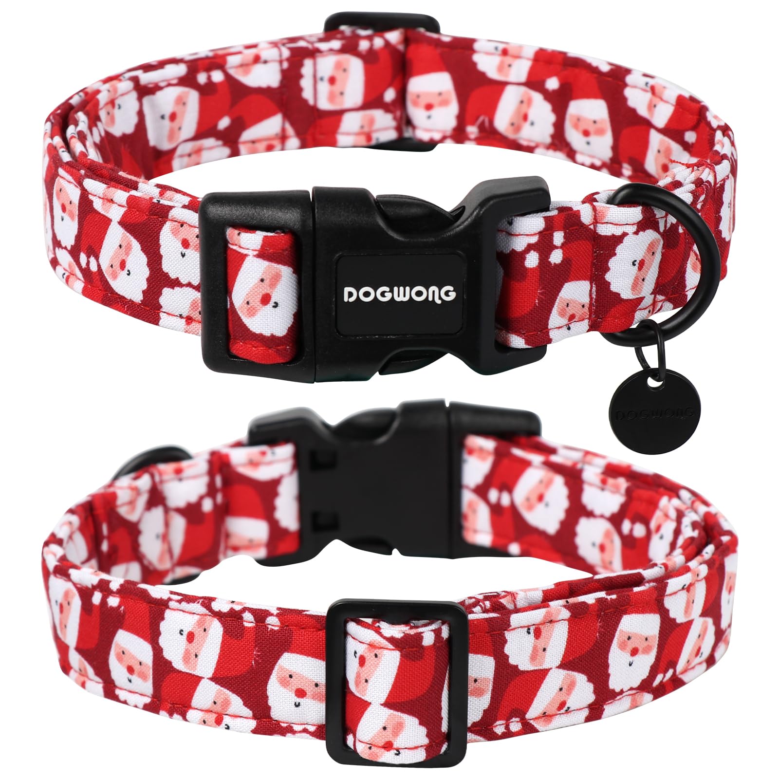 DOGWONG collar buckle close-up showing durable plastic buckle.