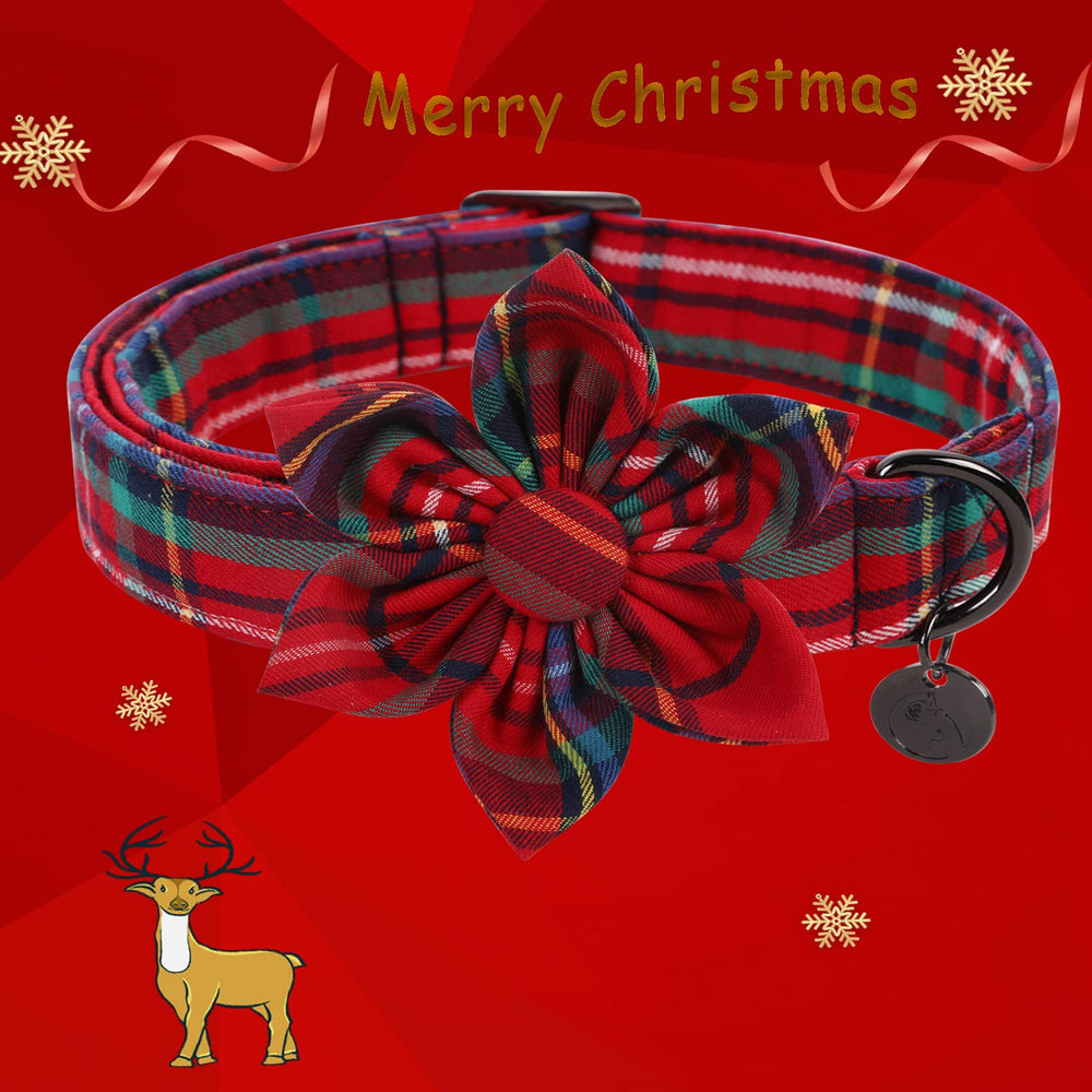 DOGWONG Christmas collar quick-release buckle for easy on-and-off during walks