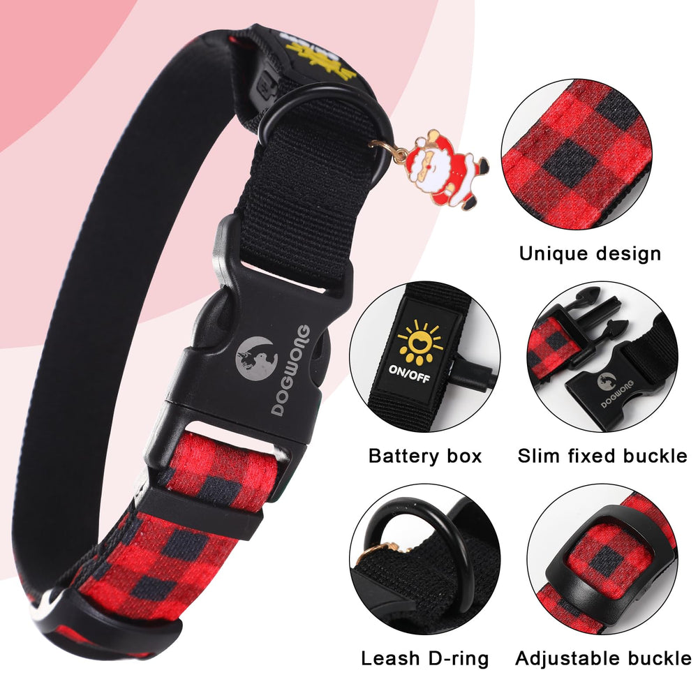 DOGWONG LED Dog Collar USB rechargeable with 8 to 12 hour brightness on camping trips