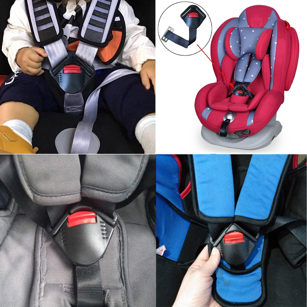 Dogxiong buckle length and dimensions illustrate fit for highchairs and strollers.