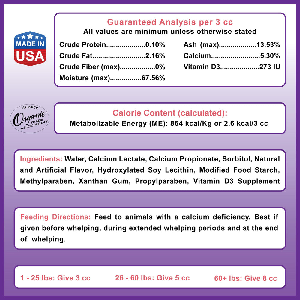 Dogzymes Canine Whelping Calcium Paste applied for simple administration during whelping