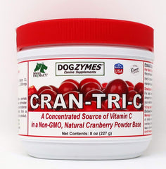 Dogzymes Cran Tri C bottle pour shows easy daily dosing for pets.