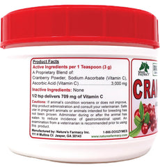 Dogzymes Cran Tri C scoop shows easy, precise measurement for servings