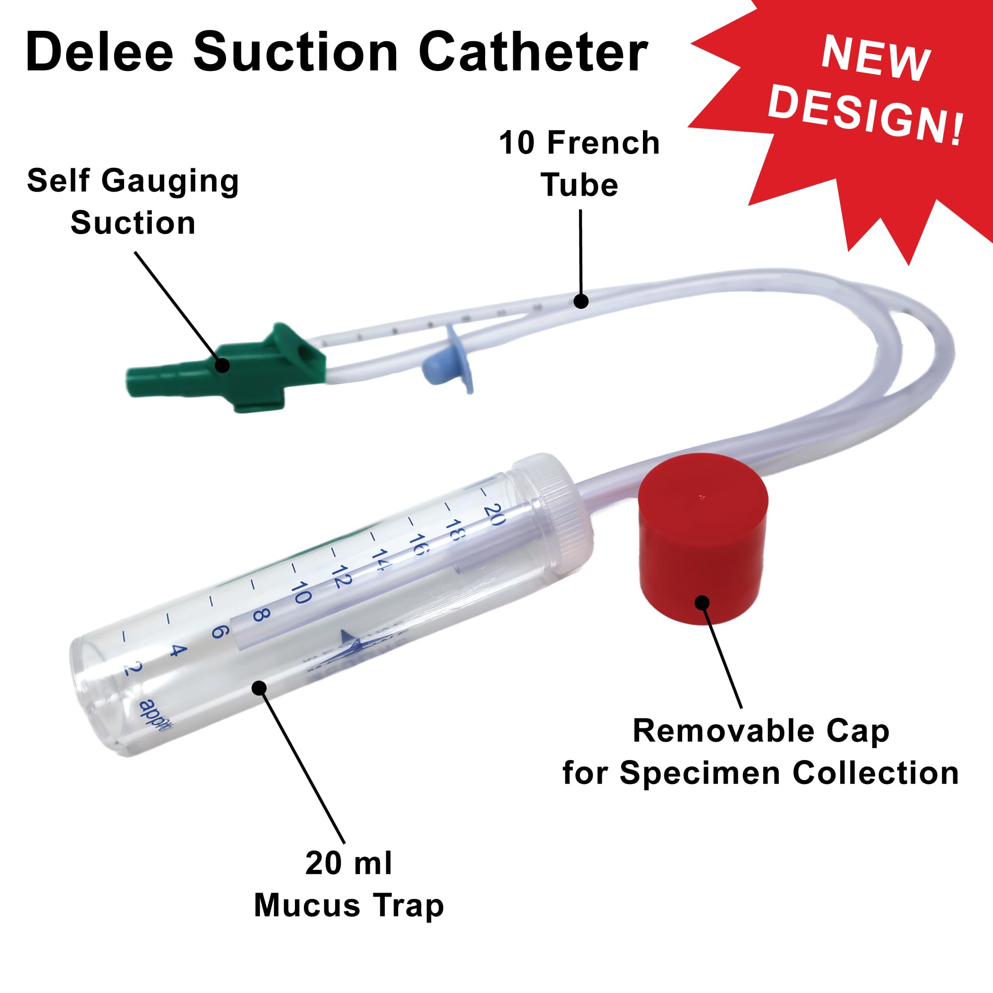 Dogzymes Delee Style suction catheter catch-basin—20 ml capacity for controlled cleanup during care.