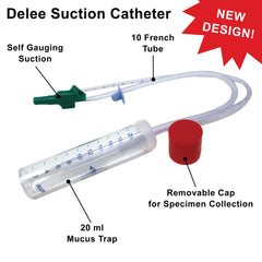 Dogzymes Delee Style suction catheter catch-basin—20 ml capacity for controlled cleanup during care.