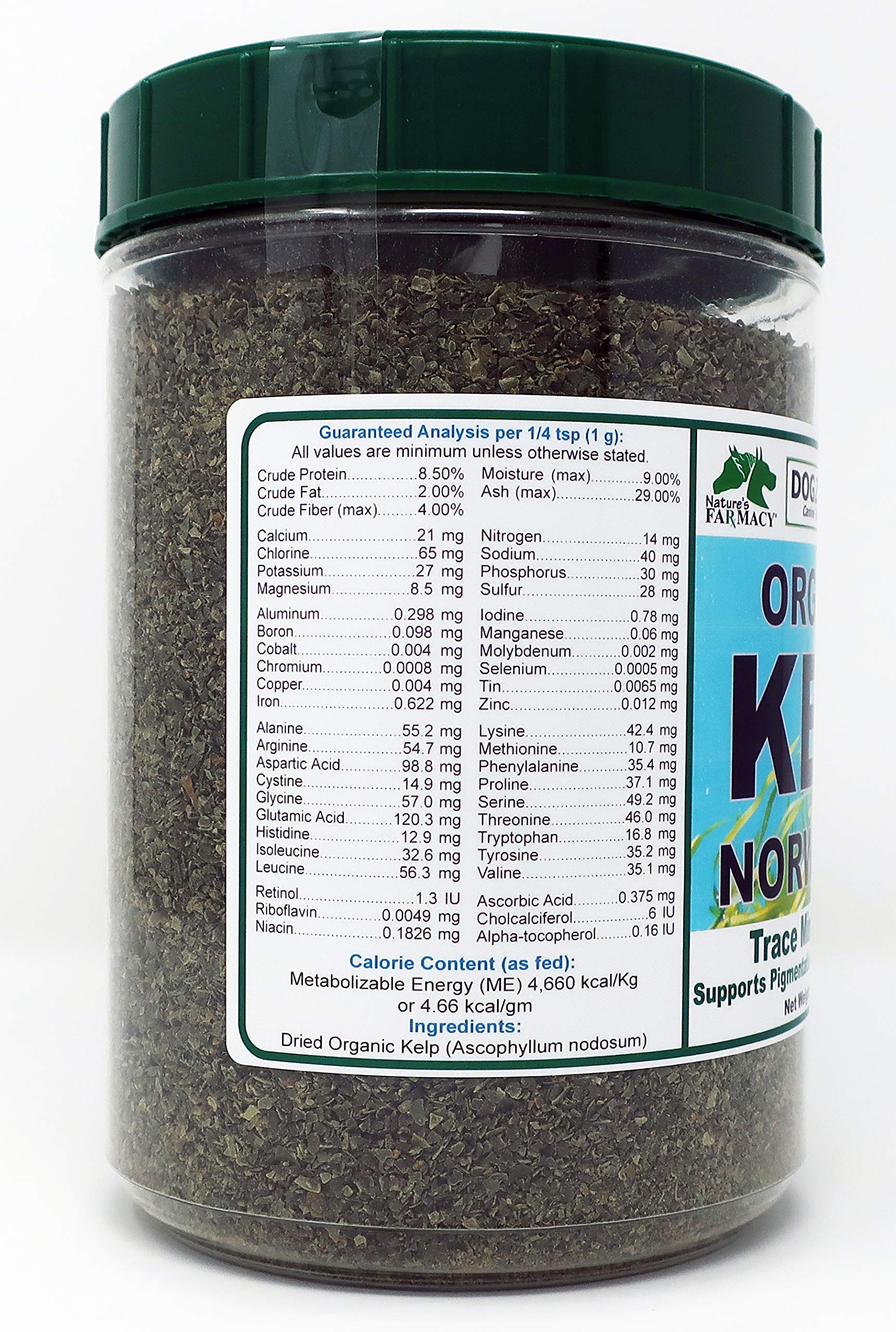 Dogzymes Organic Norwegian Kelp packaging highlights a 3-pound bag for daily pet nutrition.