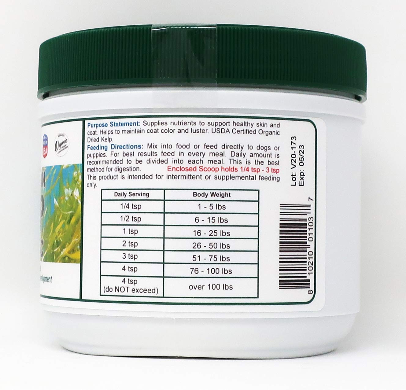 Dogzymes Organic Norwegian Kelp served with meals may boost palatability and coat health