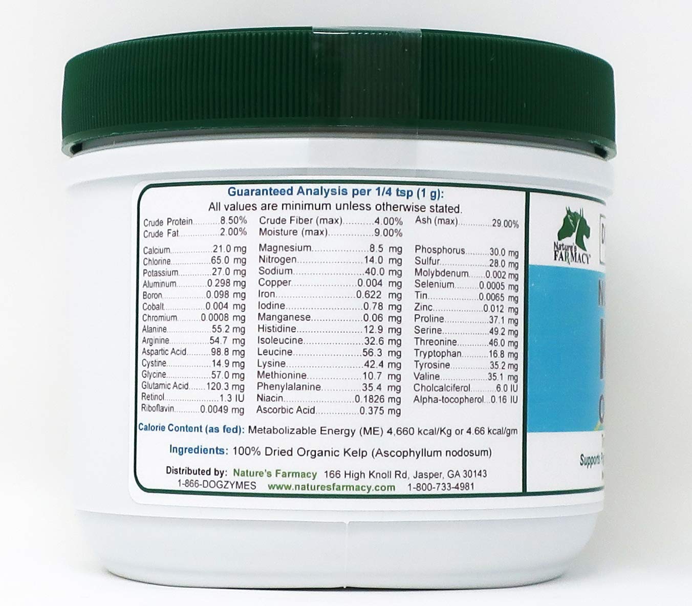 Dogzymes Organic Norwegian Kelp powder scoop sprinkled on meals for trace minerals