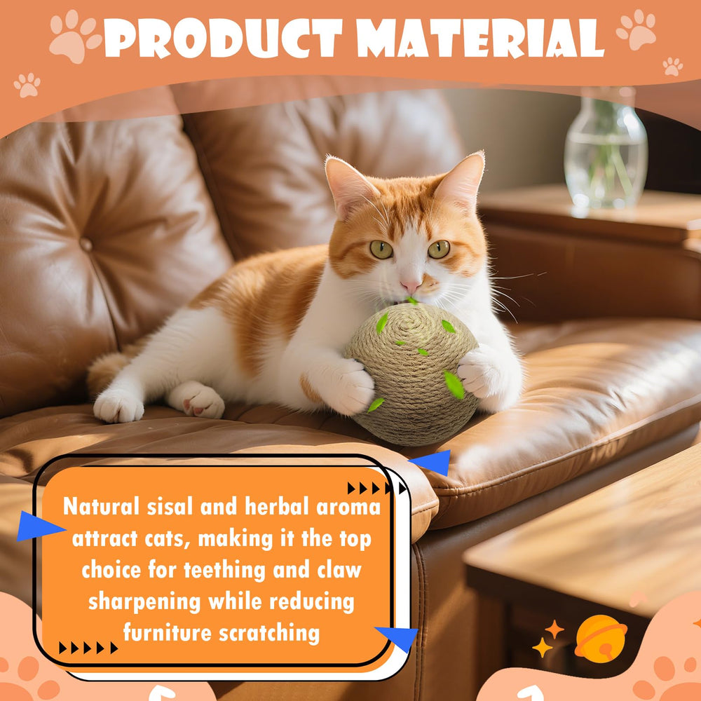 Dojomadf sisal cat ball toy playtime-session promotes active engagement for indoor fun