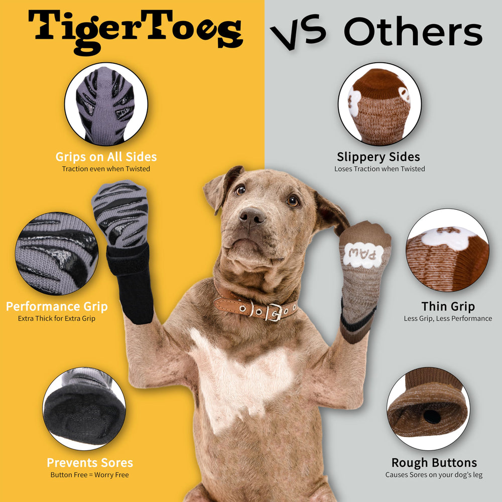 DOK TigerToes patented grip design secures footing on slick indoor floors
