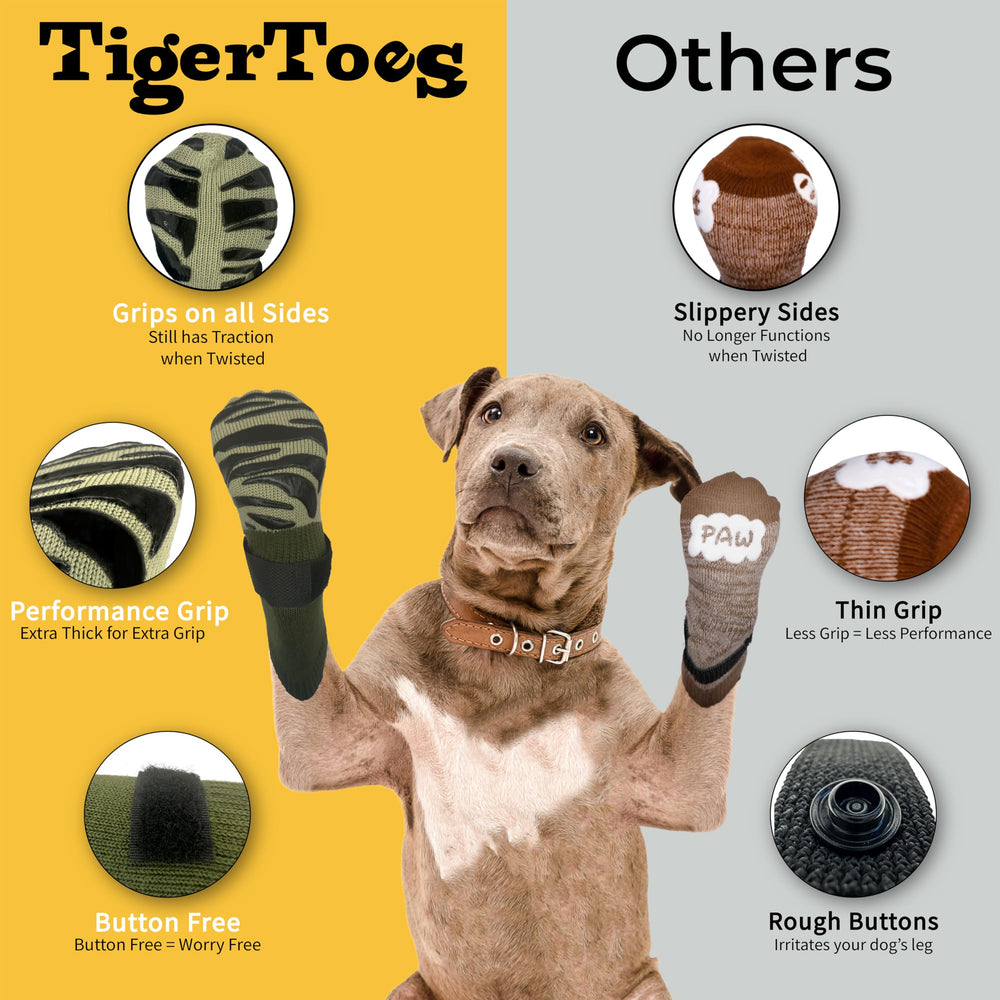 DOK TigerToes large size measured paw width 2.5 to 2.8 inches
