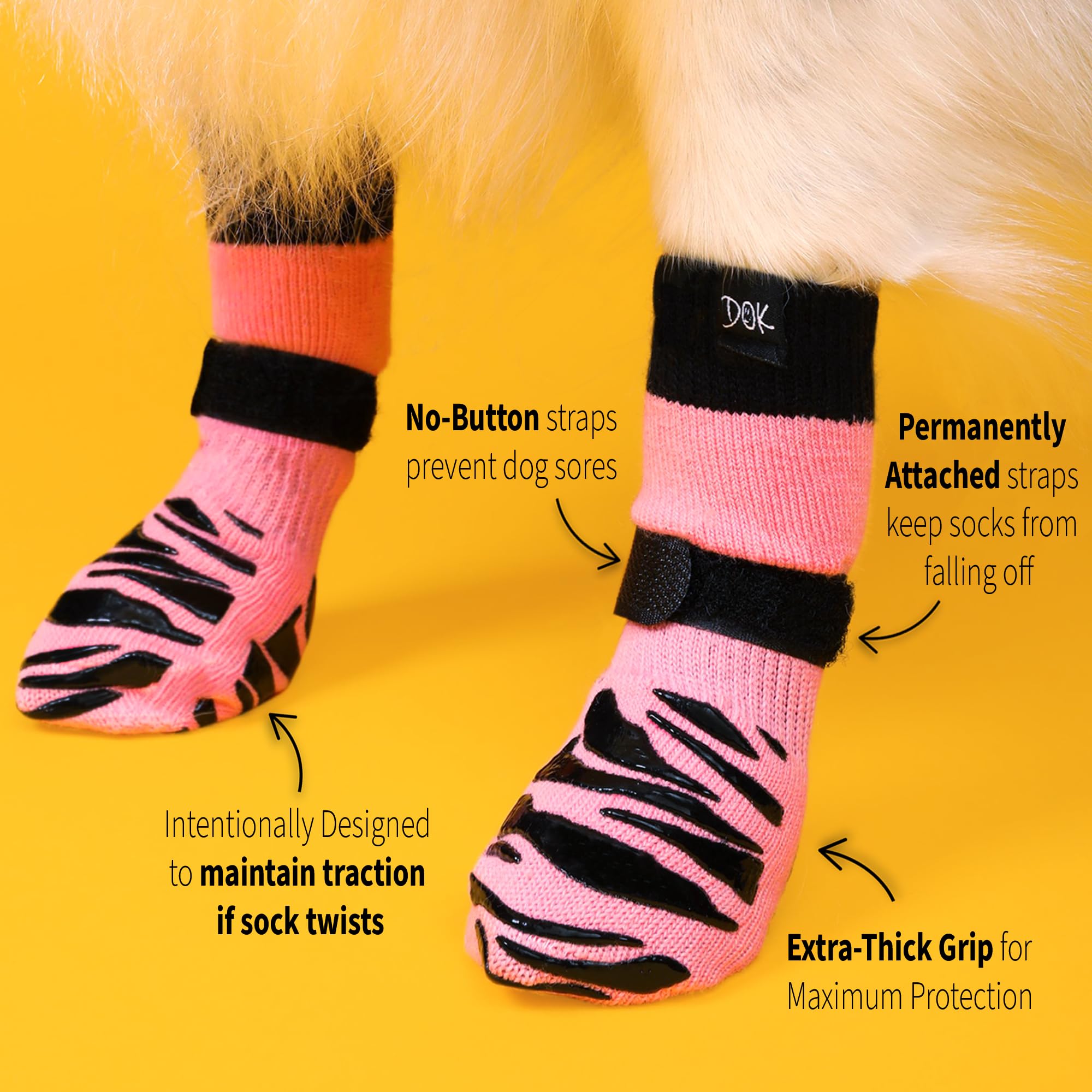 DOK TigerToes grip test twist shows grip remains reliable when the sock twists.