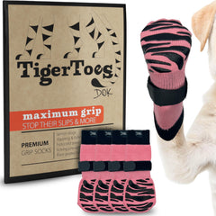 DOK TigerToes large pink front view demonstrates slip-resistant traction for slippery floors.