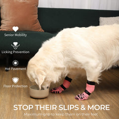 DOK TigerToes large pink side view highlights comfort fit for senior dogs indoors.