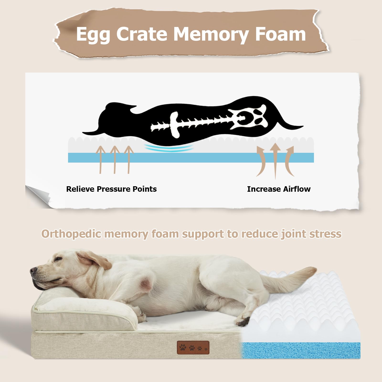 Dokdogs 3-sided bolster for head and neck support enhances curling and cozy resting