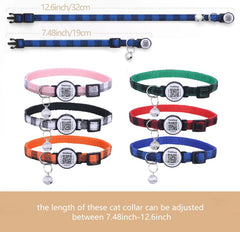 Dokitag cat collar QR tag demonstrates instant pet profile access by finder