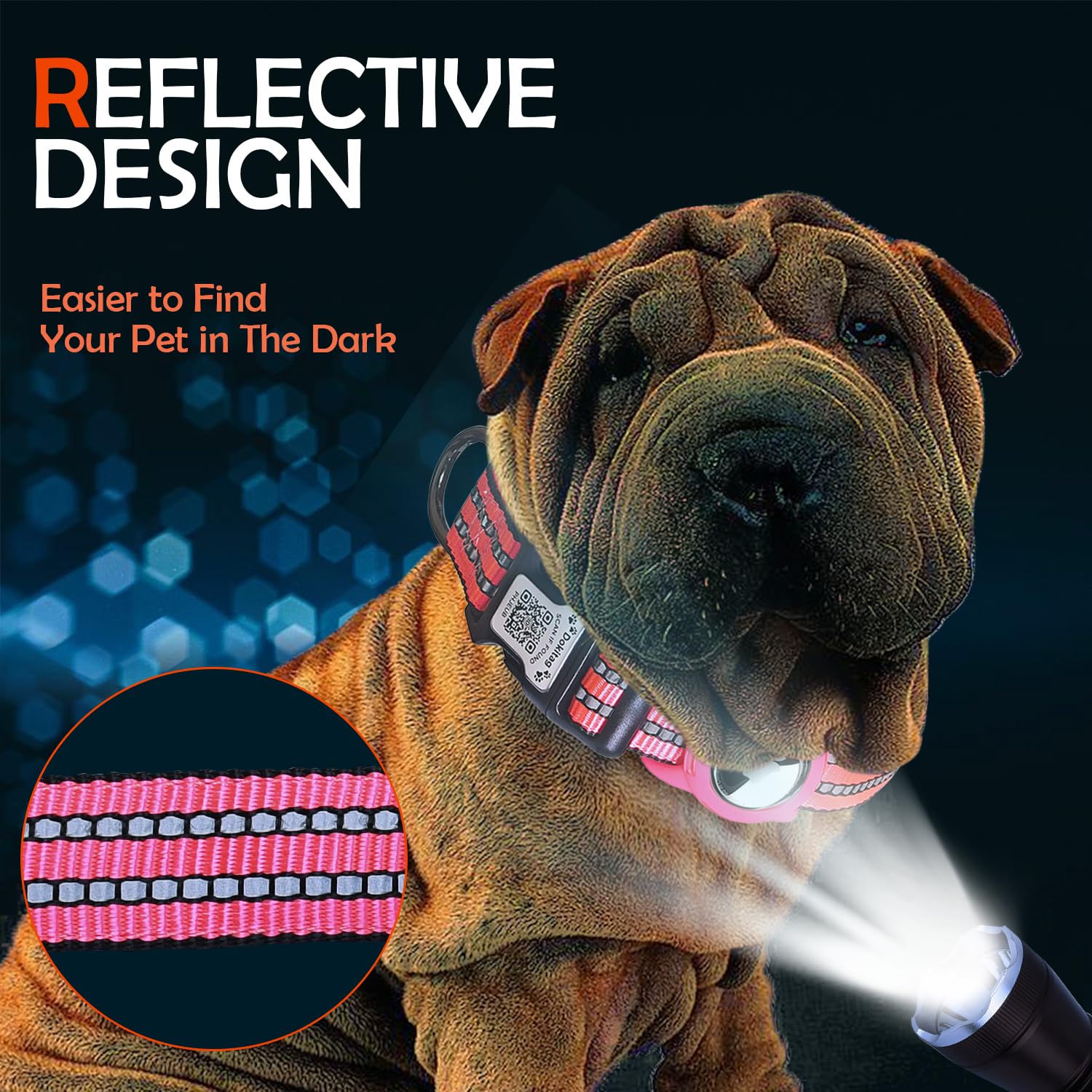 Dokitag night reflective stitching boosts visibility and safety