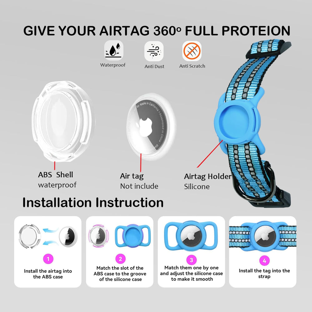 Dokitag reflective collar with QR code tag for quick pet information access.
