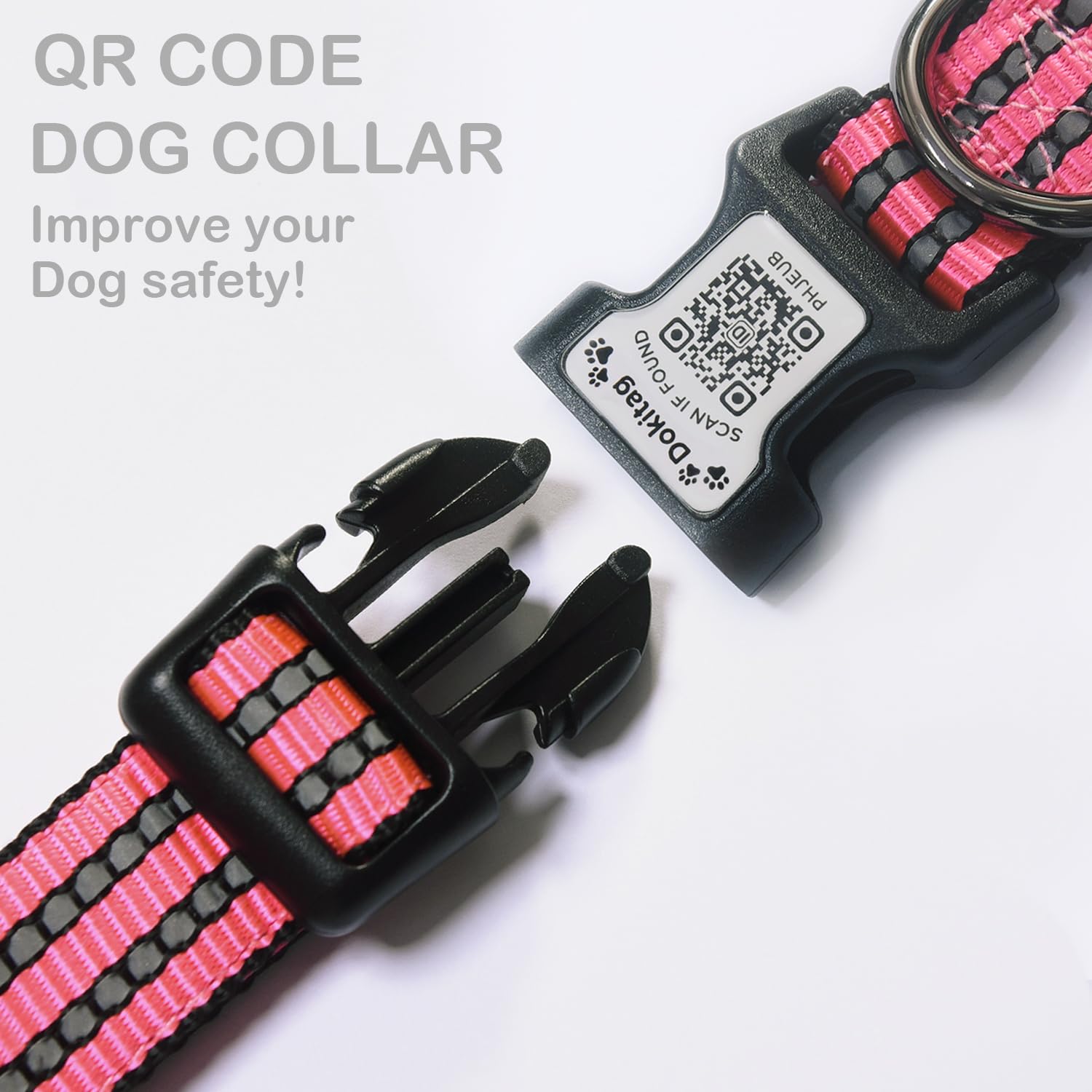 Dokitag soft nylon collar material feels gentle and durable