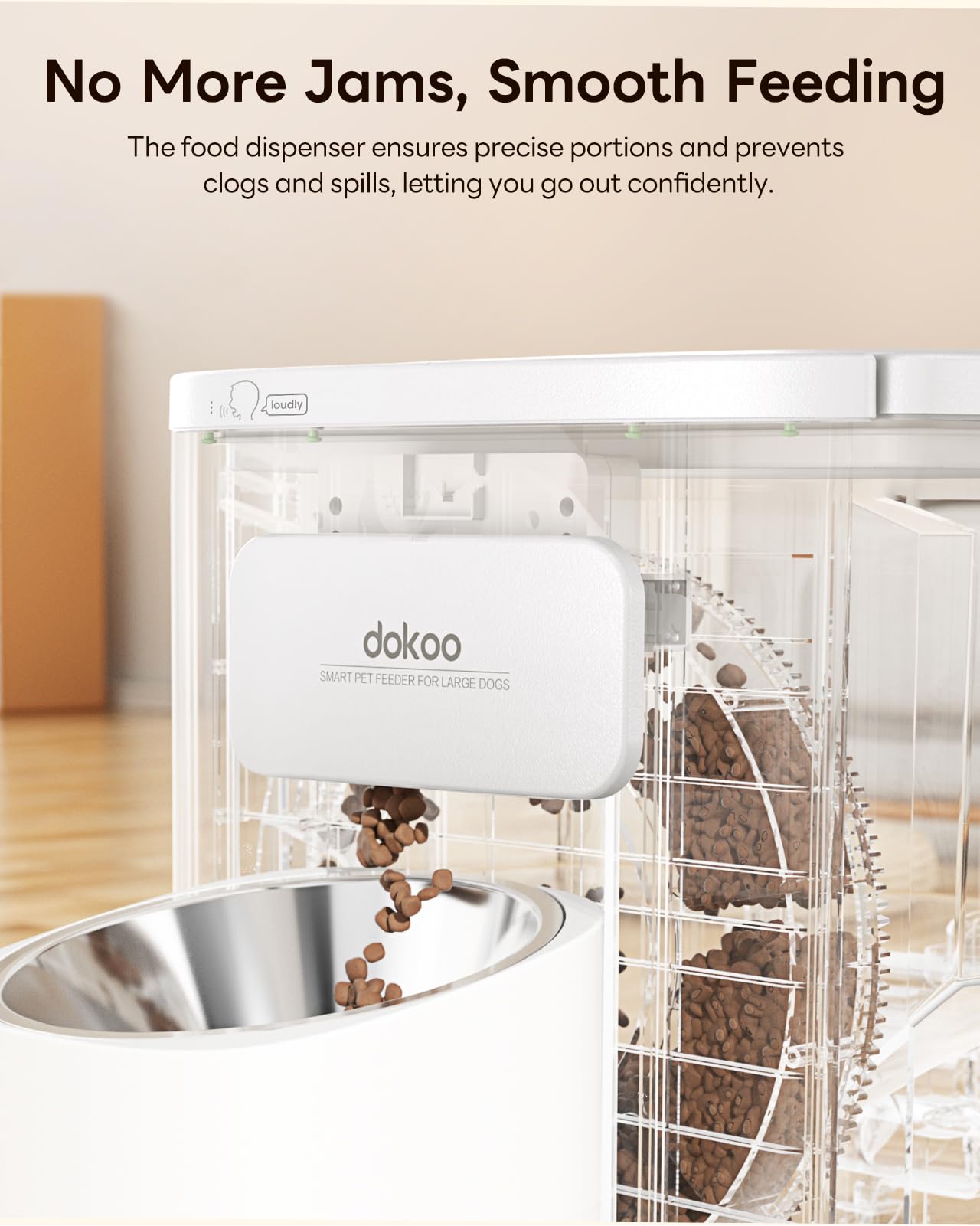 Dokoo adjustable-bowl-height shows neck-friendly setup for comfortable eating