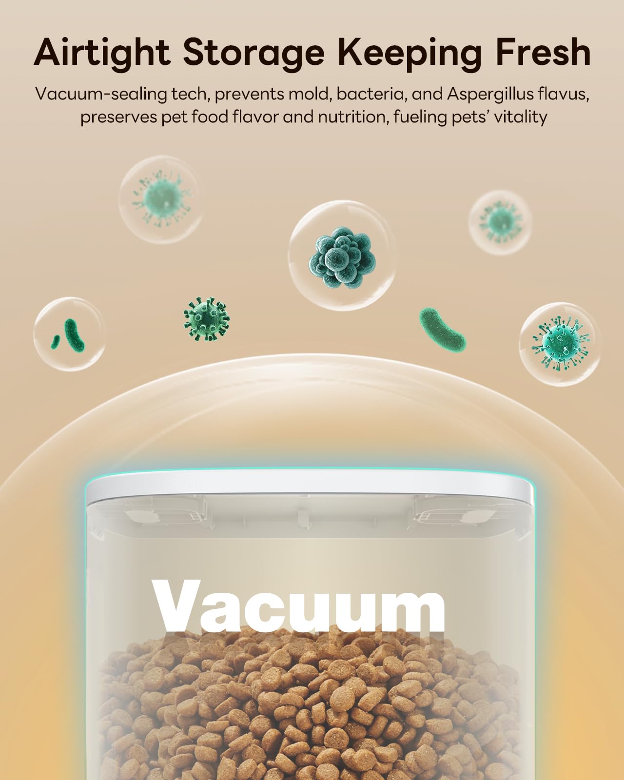 Dokoo dispenser-rotation close-up illustrates reduced food jamming through rotator