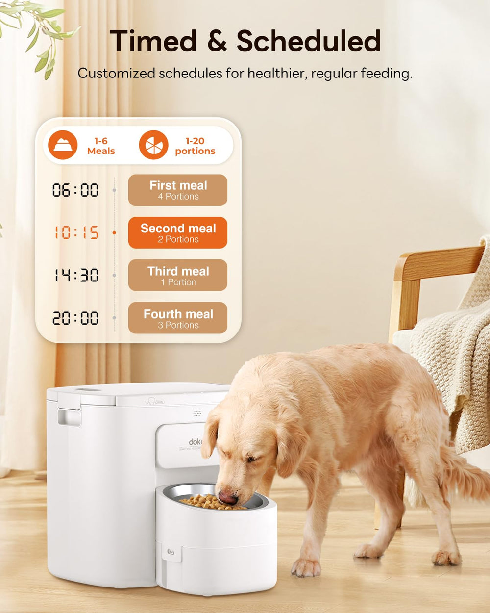 Dokoo dual-power-supply image highlights uninterrupted feeding with battery option