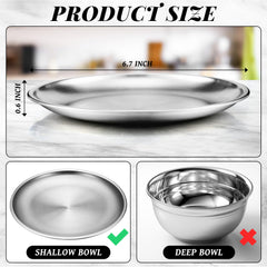 Domensi shallow-design cat dish highlights whisker-friendly feeding with stainless steel.