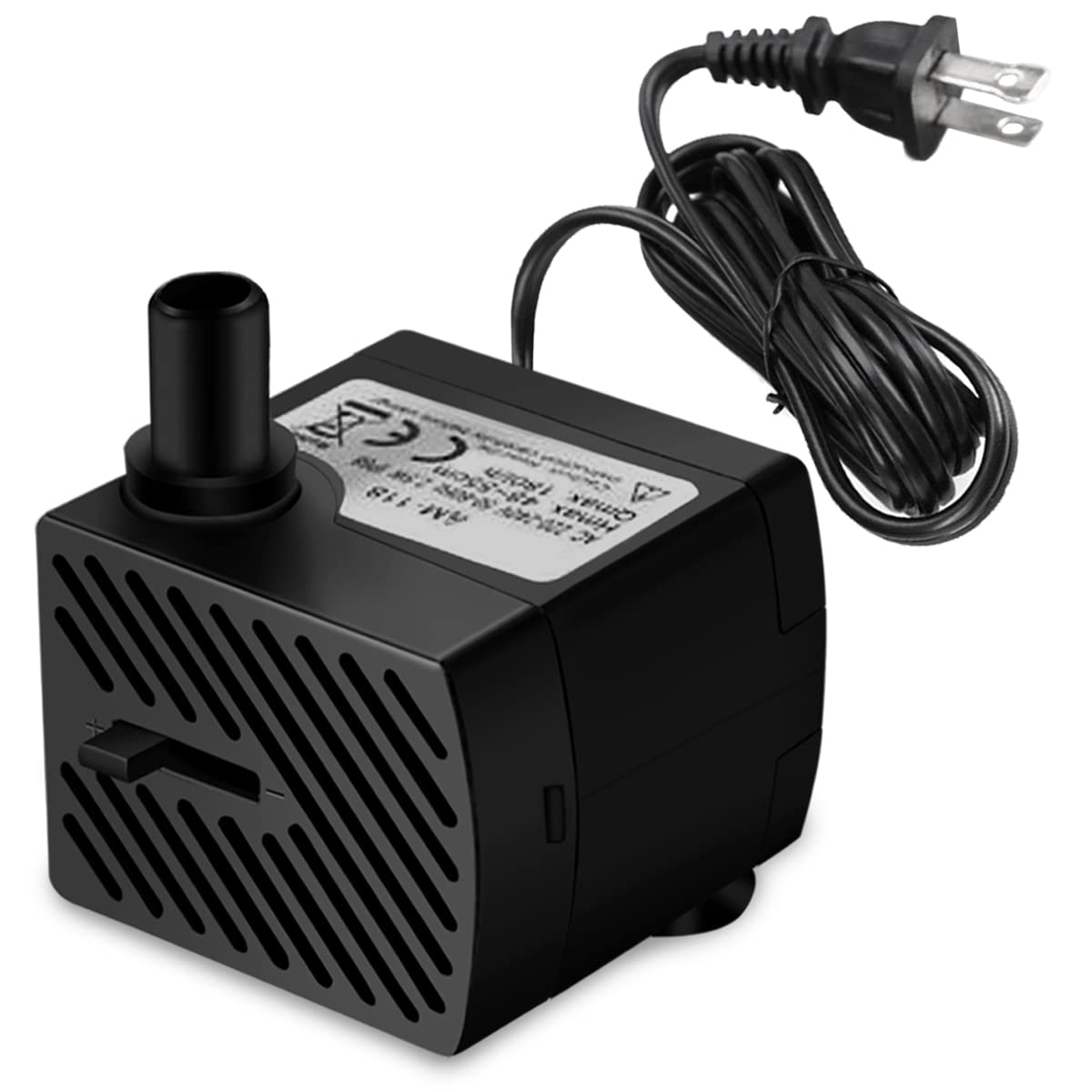 Domica 3W 50GPH mini-submersible pump top view for quiet aquarium circulation.